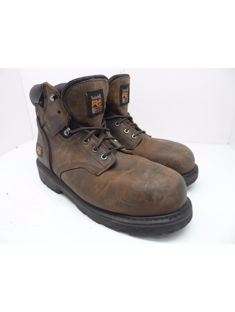 Timberland PRO Men's Pitboss 6" Steel Toe Leather Work Boots Brown Size 13M